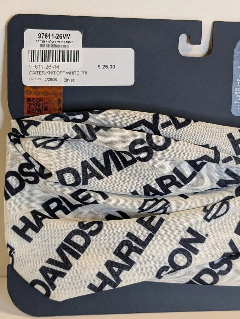 Harley-Davidson Men's H-D TECH Gaiter Cloud Dancer & Allover Print